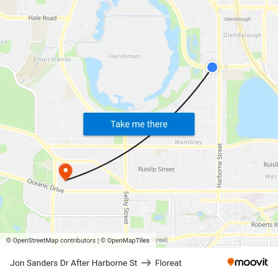 Jon Sanders Dr After Harborne St to Floreat map