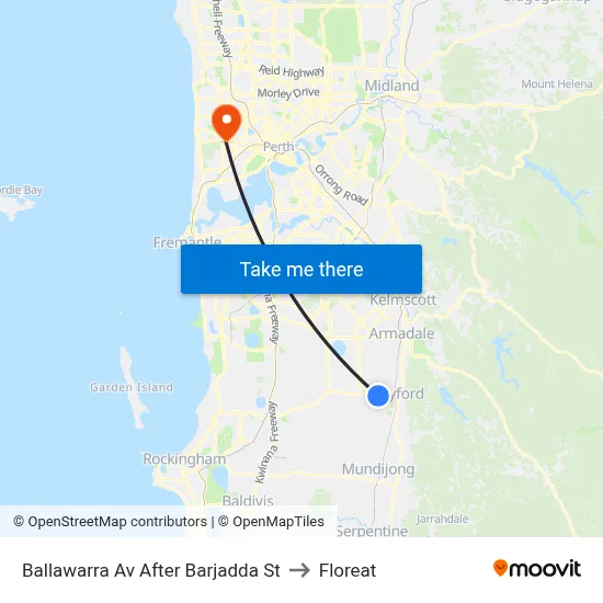 Ballawarra Av After Barjadda St to Floreat map