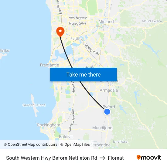 South Western Hwy Before Nettleton Rd to Floreat map