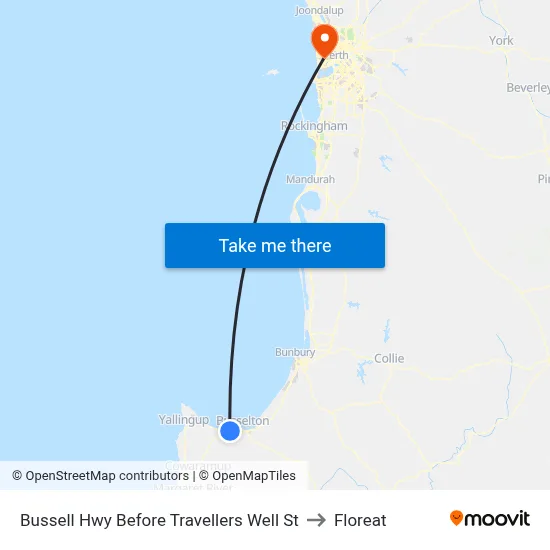 Bussell Hwy Before Travellers Well St to Floreat map