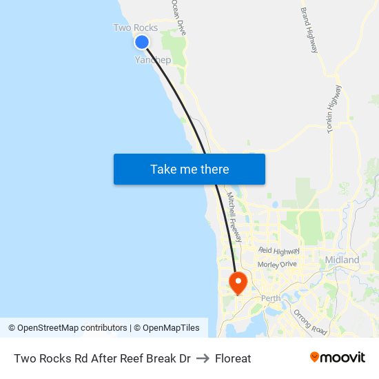 Two Rocks Rd After Reef Break Dr to Floreat map