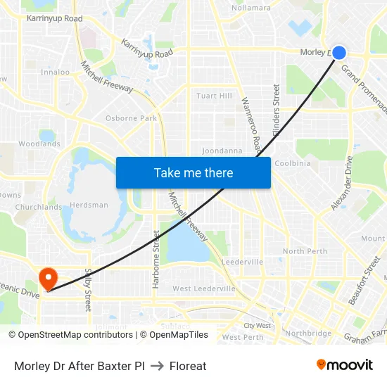 Morley Dr After Baxter Pl to Floreat map