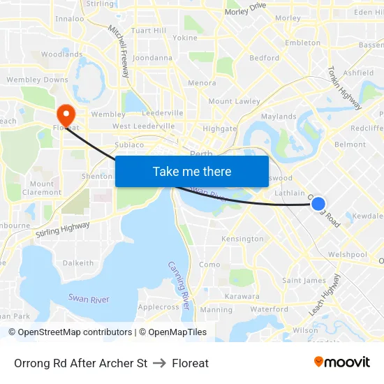 Orrong Rd After Archer St to Floreat map