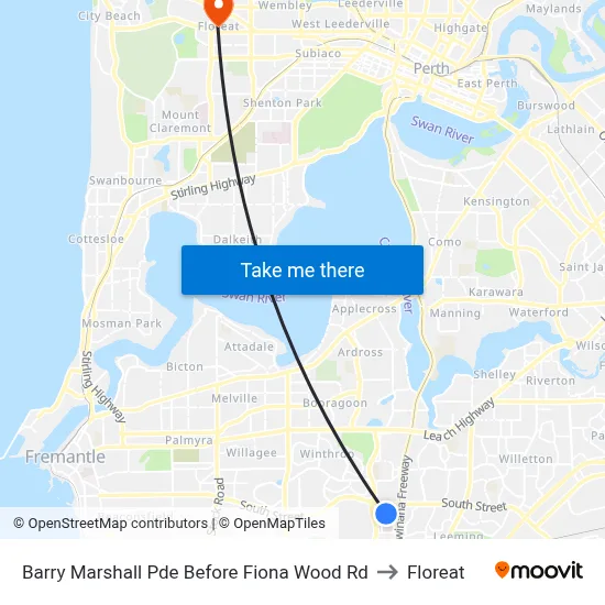 Barry Marshall Pde Before Fiona Wood Rd to Floreat map