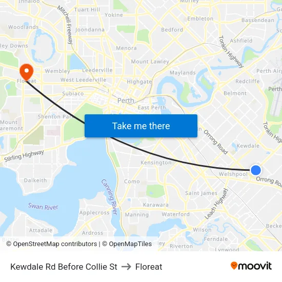 Kewdale Rd Before Collie St to Floreat map