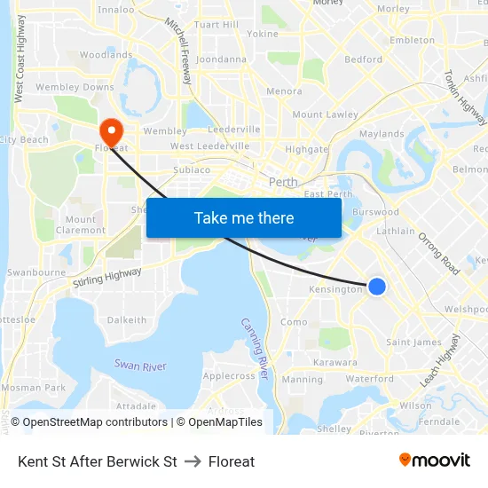 Kent St After Berwick St to Floreat map