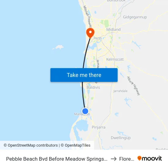 Pebble Beach Bvd Before Meadow Springs Dr to Floreat map