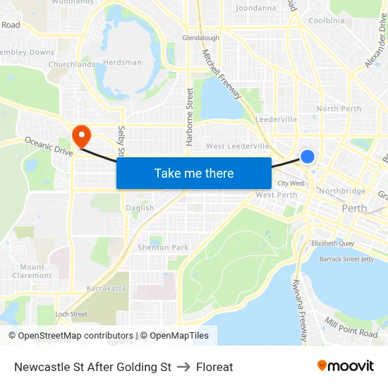 Newcastle St After Golding St to Floreat map