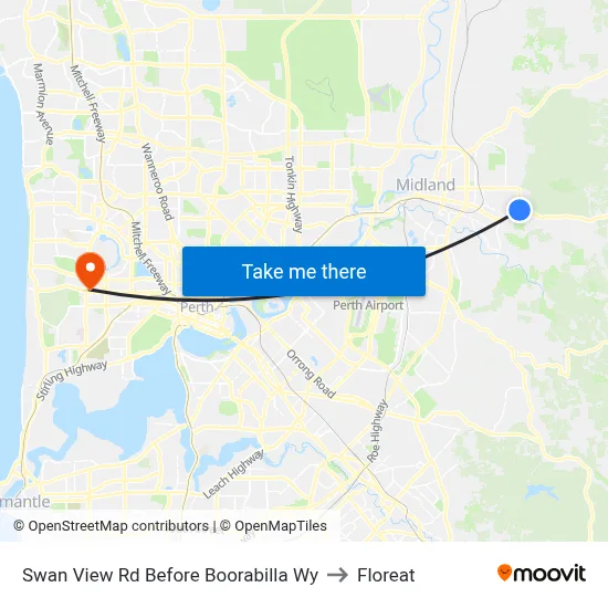 Swan View Rd Before Boorabilla Wy to Floreat map