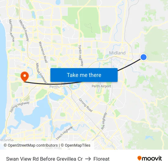Swan View Rd Before Grevillea Cr to Floreat map