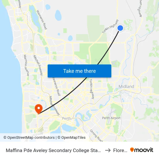 Maffina Pde Aveley Secondary College Stand 3 to Floreat map