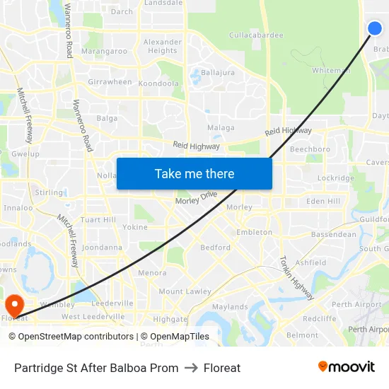 Partridge St After Balboa Prom to Floreat map