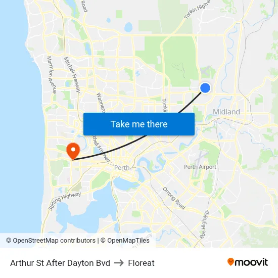 Arthur St After Dayton Bvd to Floreat map