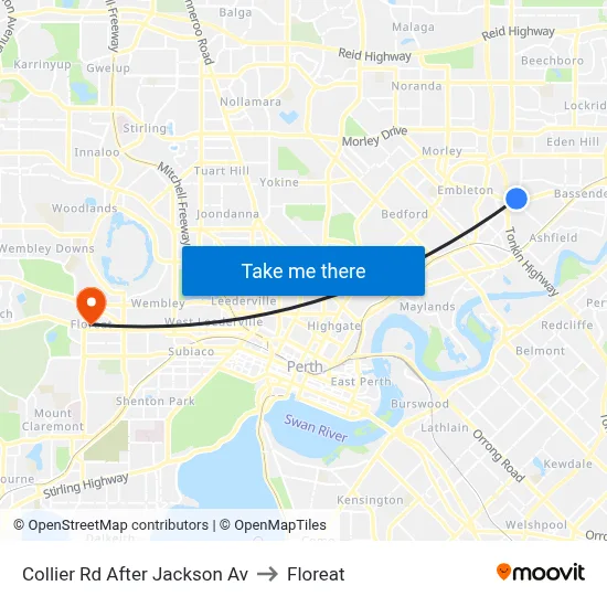 Collier Rd After Jackson Av to Floreat map