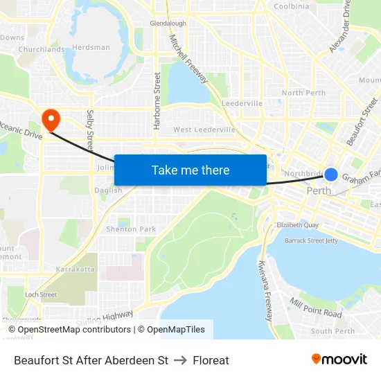 Beaufort St After Aberdeen St to Floreat map