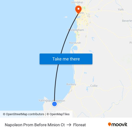 Napoleon Prom Before Minion Ct to Floreat map