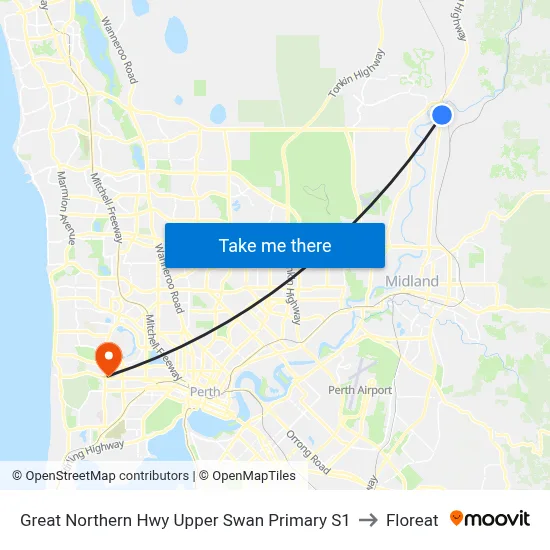 Great Northern Hwy Upper Swan Primary S1 to Floreat map