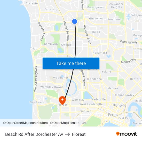 Beach Rd After Dorchester Av to Floreat map