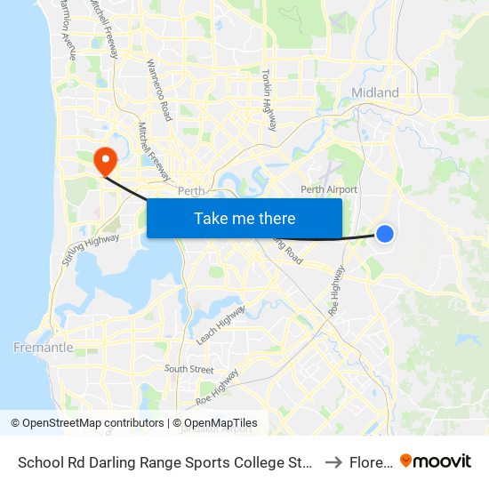 School Rd Darling Range Sports College Stand 3 to Floreat map