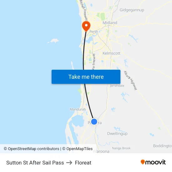 Sutton St After Sail Pass to Floreat map