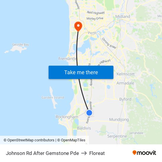 Johnson Rd After Gemstone Pde to Floreat map