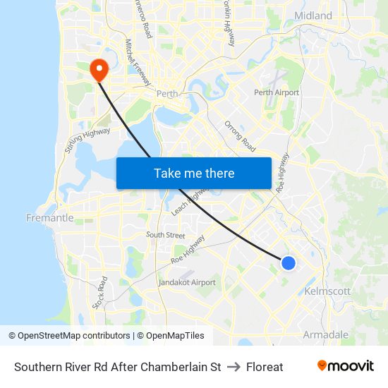 Southern River Rd After Chamberlain St to Floreat map