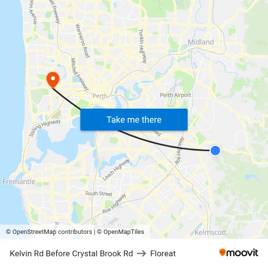 Kelvin Rd Before Crystal Brook Rd to Floreat map
