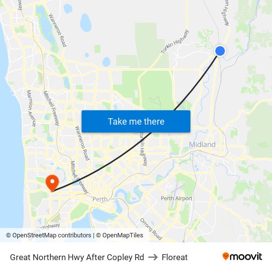 Great Northern Hwy After Copley Rd to Floreat map