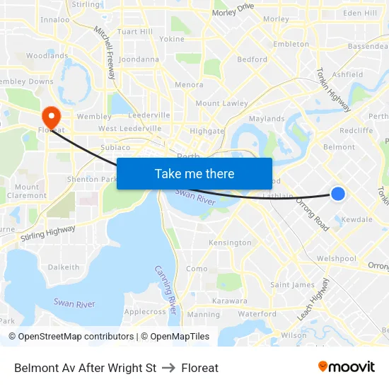 Belmont Av After Wright St to Floreat map