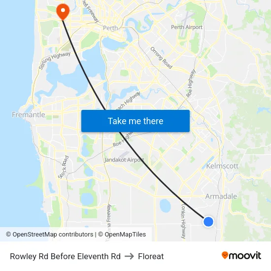 Rowley Rd Before Eleventh Rd to Floreat map