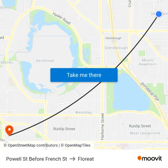 Powell St Before French St to Floreat map