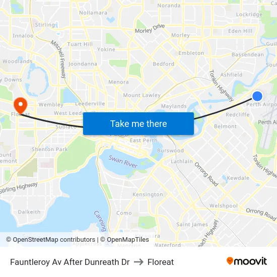 Fauntleroy Av After Dunreath Dr to Floreat map
