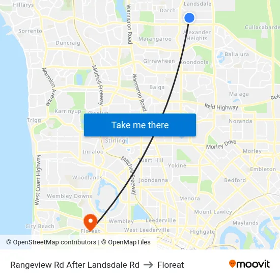 Rangeview Rd After Landsdale Rd to Floreat map