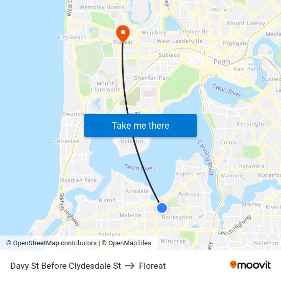 Davy St Before Clydesdale St to Floreat map
