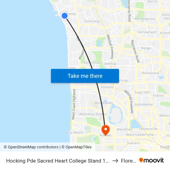 Hocking Pde Sacred Heart College Stand 1 & 2 to Floreat map
