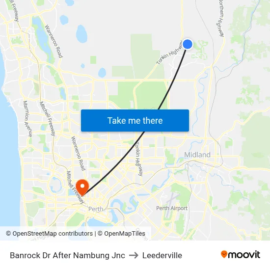 Banrock Dr After Nambung Jnc to Leederville map