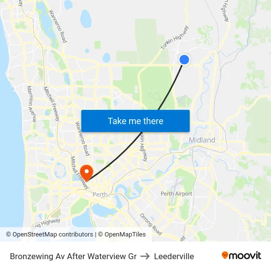 Bronzewing Av After Waterview Gr to Leederville map