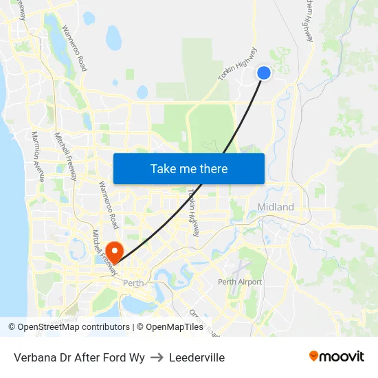 Verbana Dr After Ford Wy to Leederville map