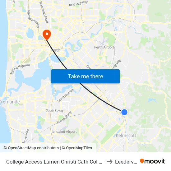 College Access Lumen Christi Cath Col Stand 4 to Leederville map