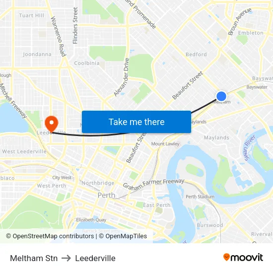 Meltham Stn to Leederville map