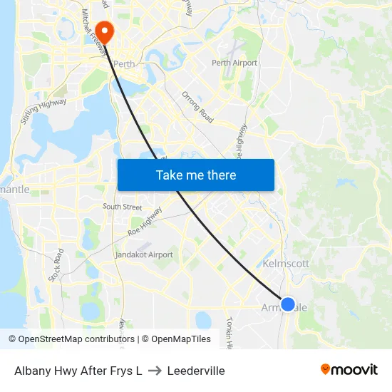 Albany Hwy After Frys L to Leederville map