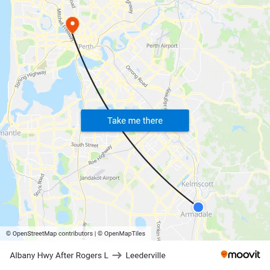 Albany Hwy After Rogers L to Leederville map