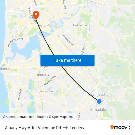 Albany Hwy After Valentine Rd to Leederville map