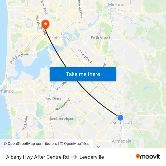 Albany Hwy After Centre Rd to Leederville map