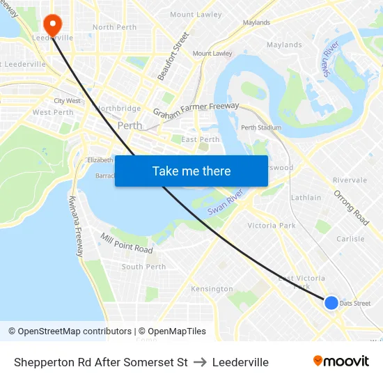 Shepperton Rd After Somerset St to Leederville map