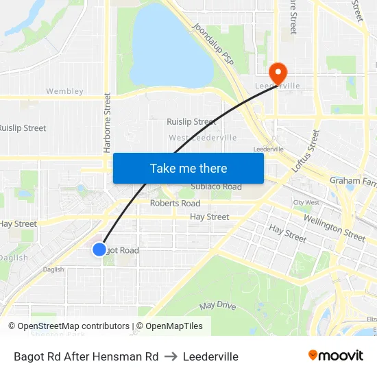 Bagot Rd After Hensman Rd to Leederville map