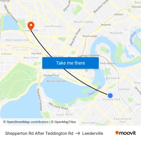 Shepperton Rd After Teddington Rd to Leederville map