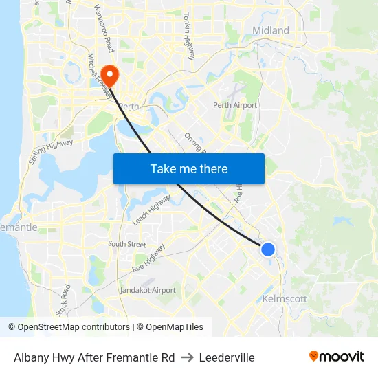Albany Hwy After Fremantle Rd to Leederville map