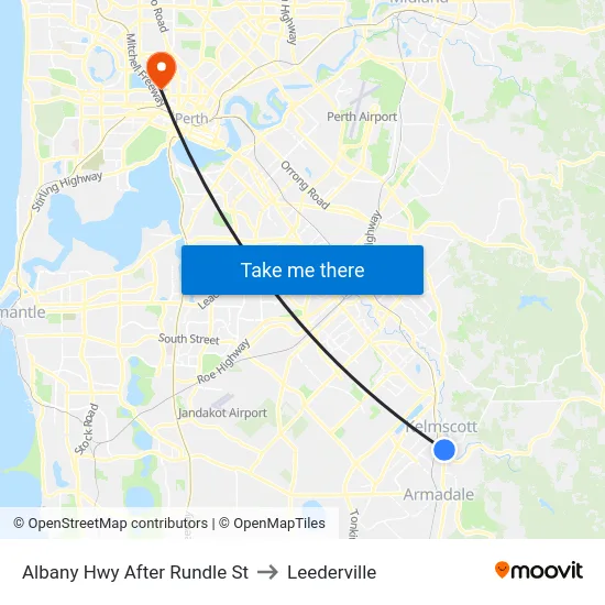 Albany Hwy After Rundle St to Leederville map