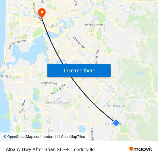 Albany Hwy After Brian St to Leederville map